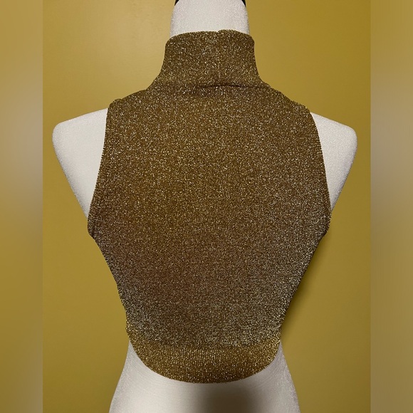 Vintage Loucas gold metallic crop top-80s - Picture 3 of 4